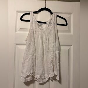 Lucky brand white tank with detailing size small